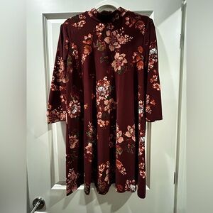 As U Wish Burgundy Floral Dress
